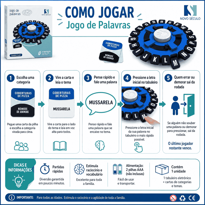 Jogo Adedonha Stop da Nova Geração para toda Família