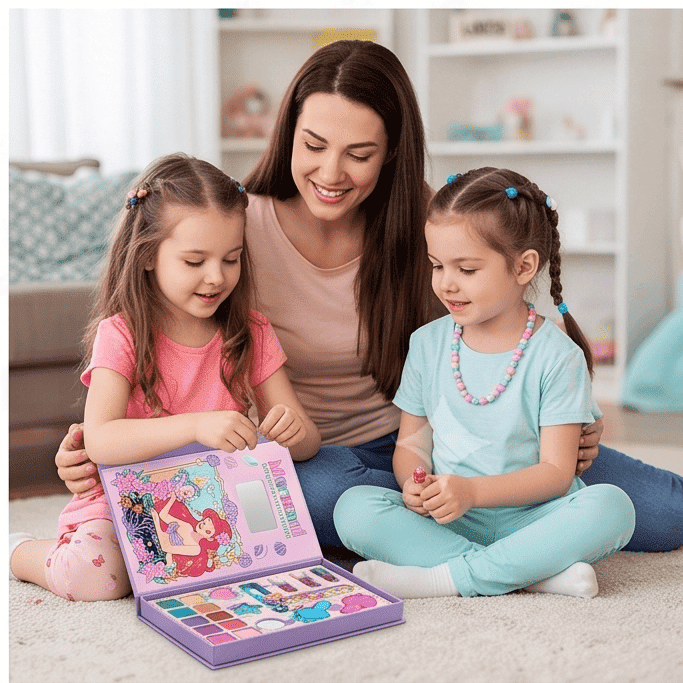 Kit Maquiagem Pop Infantil Sereia Estojo e vários Acessórios