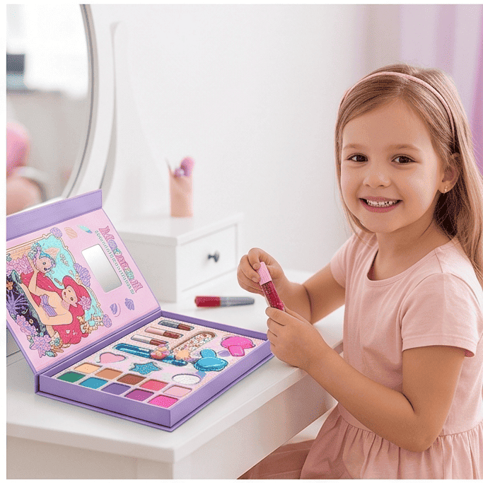 Kit Maquiagem Pop Infantil Sereia Estojo e vários Acessórios