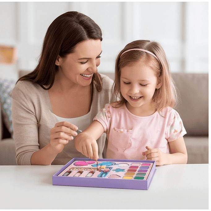 Kit Maquiagem Pop Infantil Sereia Estojo e vários Acessórios