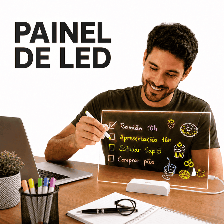 Lousa Mágica LED USB - Escreva, Apague e Crie!