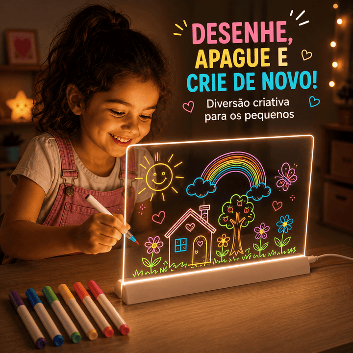 Lousa Mágica LED USB - Escreva, Apague e Crie!