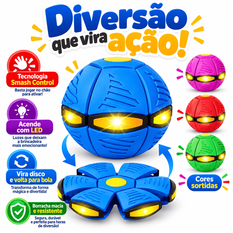 Bola Maluca Mágica Transformável Disco com LED 17cm Infantil