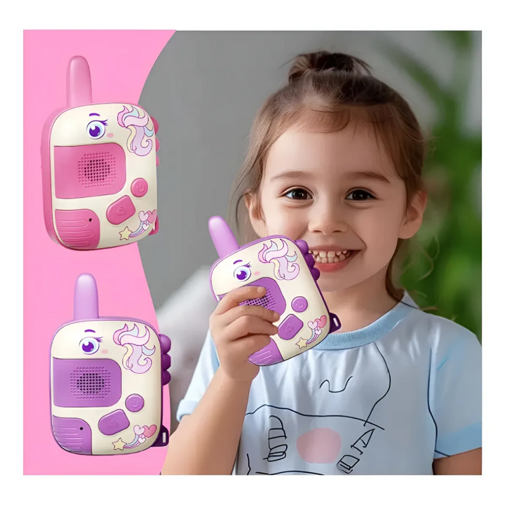 Kit 2 Brinquedo Educacional Walkie-talkie Rádio Comunicador Poney
