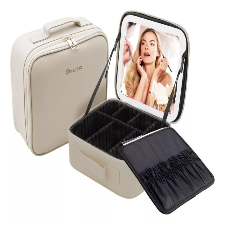 Maleta Nécessaire Resistente Maquiagem Com Espelho e Luz Led