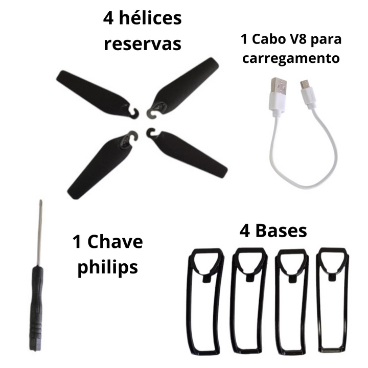 Drone Com 2 Bateria Câmera Dupla E Sensor De Obstáculos