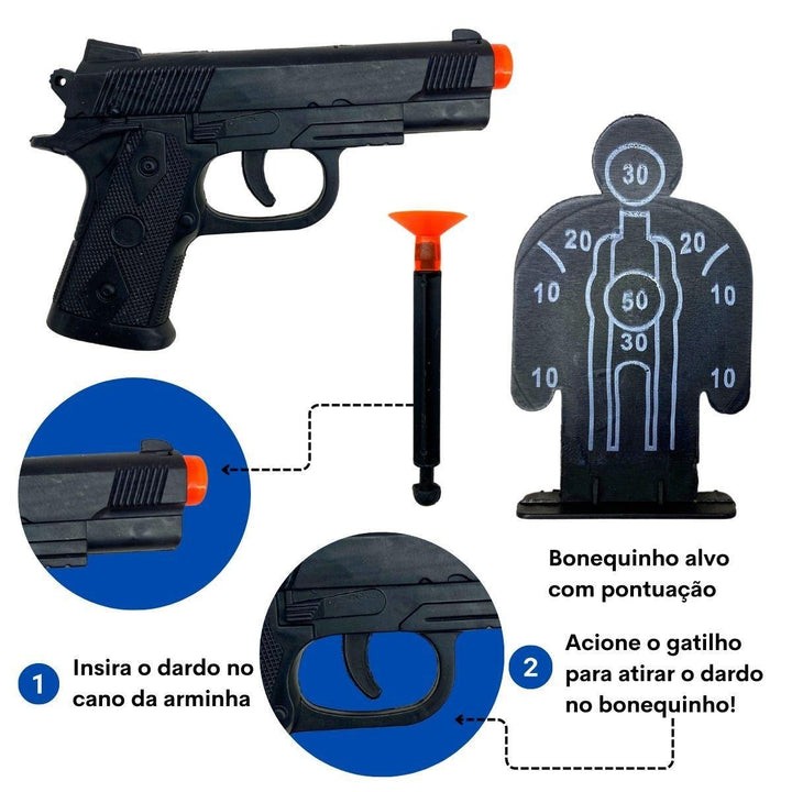 kit 2 Air gun com 6 dardo e 1 alvo brinquedo