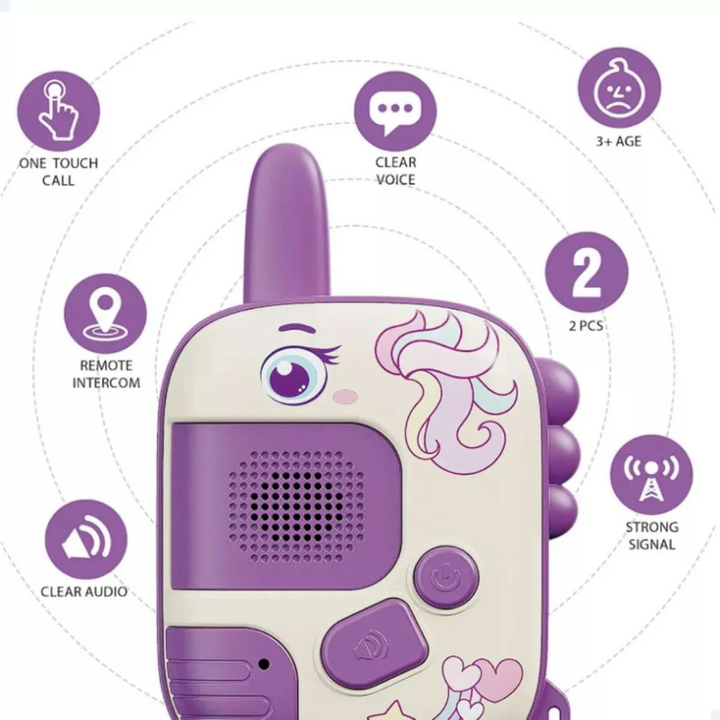 Kit 2 Brinquedo Educacional Walkie-talkie Rádio Comunicador Poney