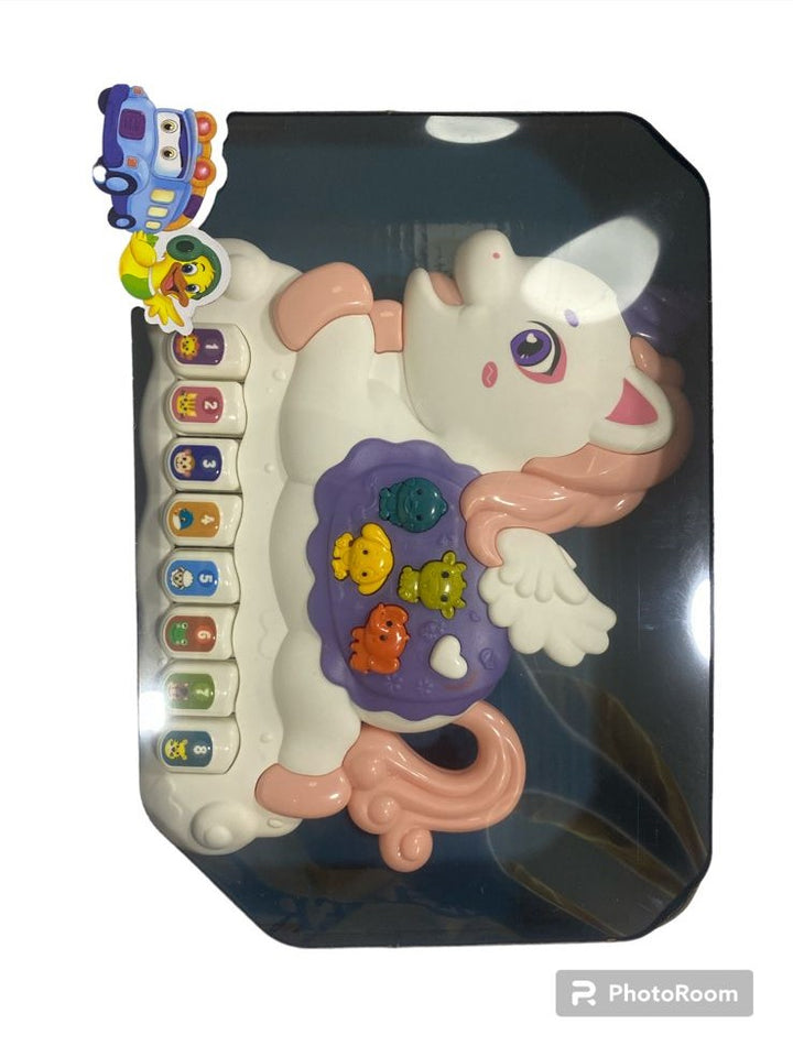 BRINQUEDO UNICORNIO COM TECLADO MUSICAL