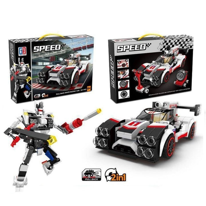 Ultra Speed Carro ou Robô Transformers 341 Peças de montar 2 em 1