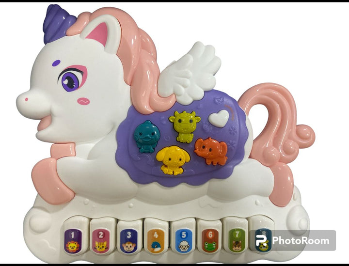 BRINQUEDO UNICORNIO COM TECLADO MUSICAL