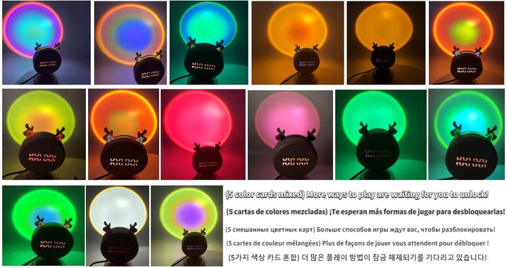 Mini gatinho projetor de luz USB do chão ao teto - Bializ