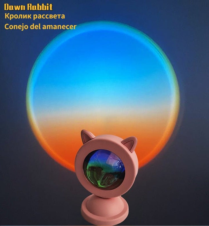 Mini gatinho projetor de luz USB do chão ao teto - Bializ