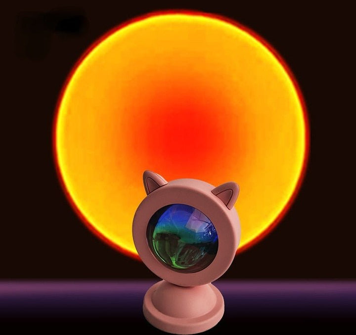 Mini gatinho projetor de luz USB do chão ao teto - Bializ