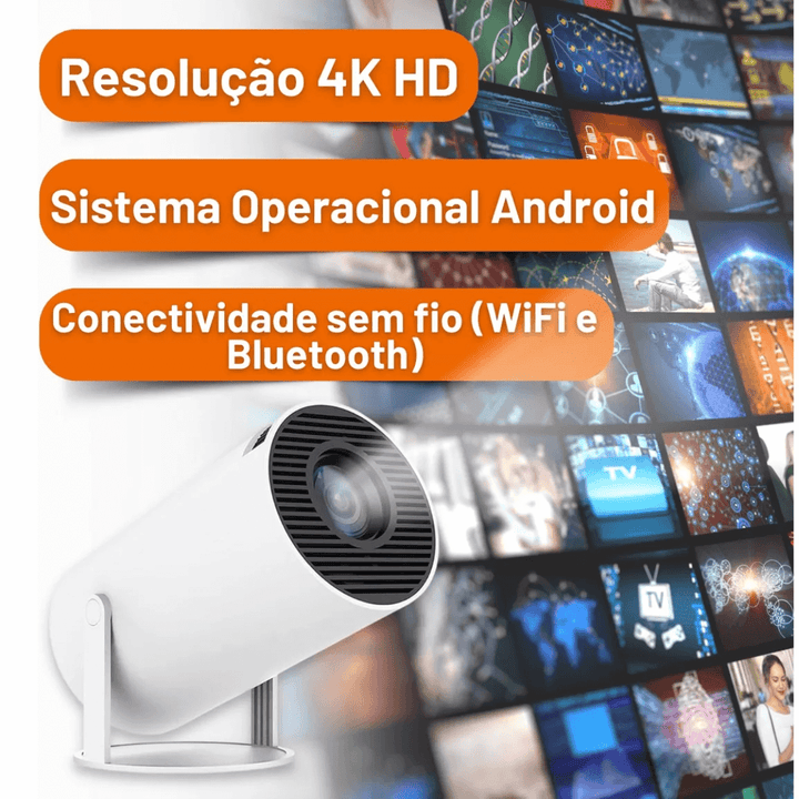 Mini Projetor Portátil 4k Android Full Hd Smart Wifi Cinema - Bializ