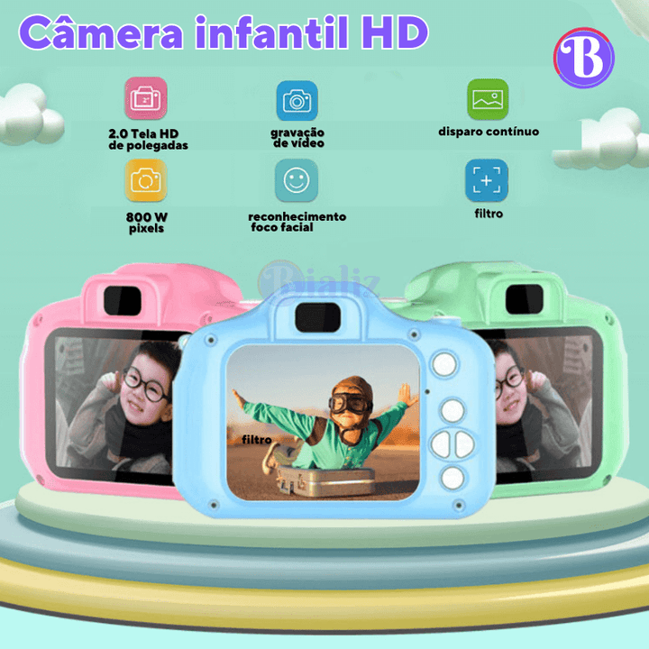 Super Mini Câmera prova d'água, 1080p, tela HD - Bializ